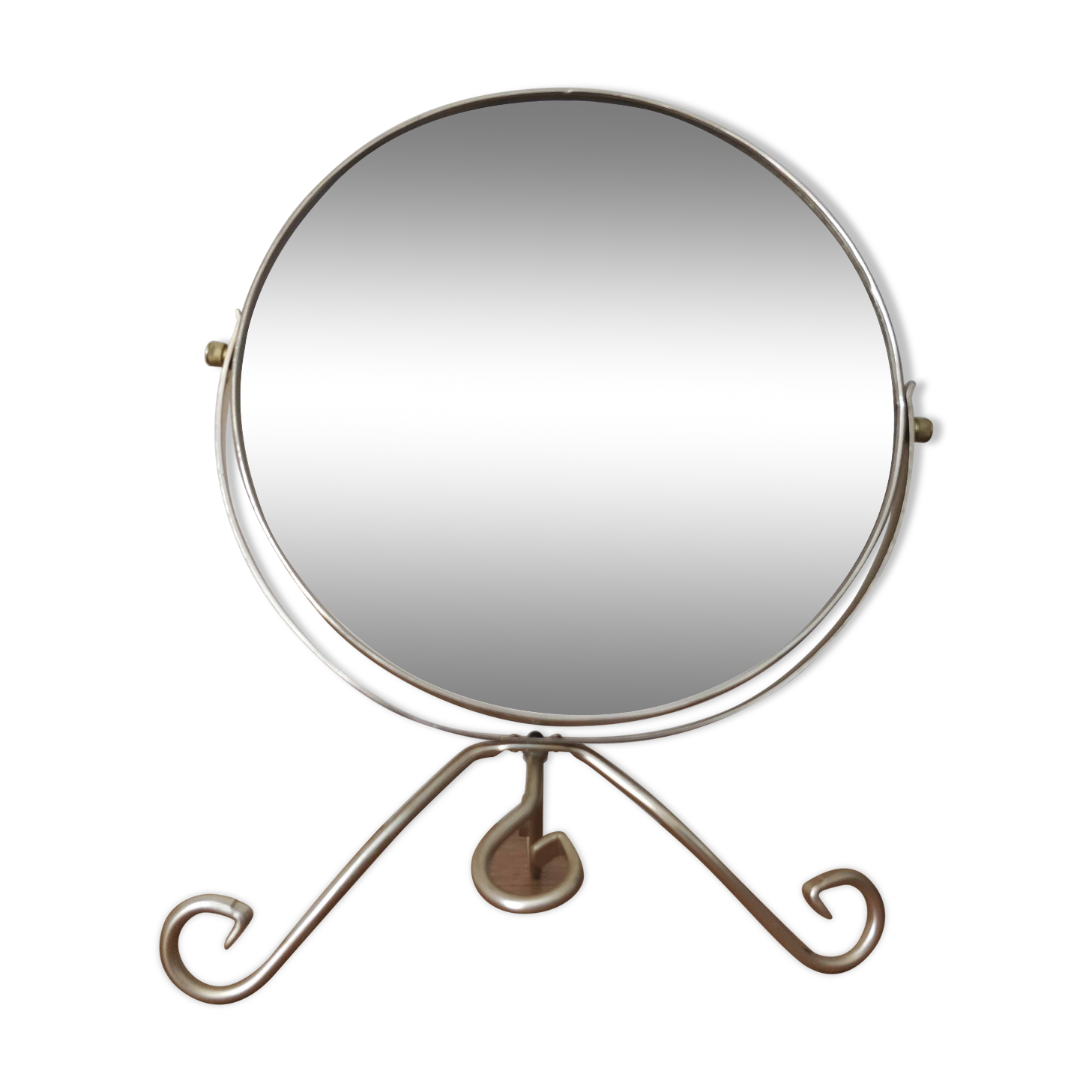 Mirror on double-sided gilded metal - 33x27cm