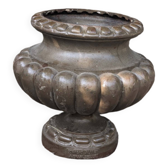 Medici vase with gadroons in cast iron by alfred corneau in charleville, 19th century
