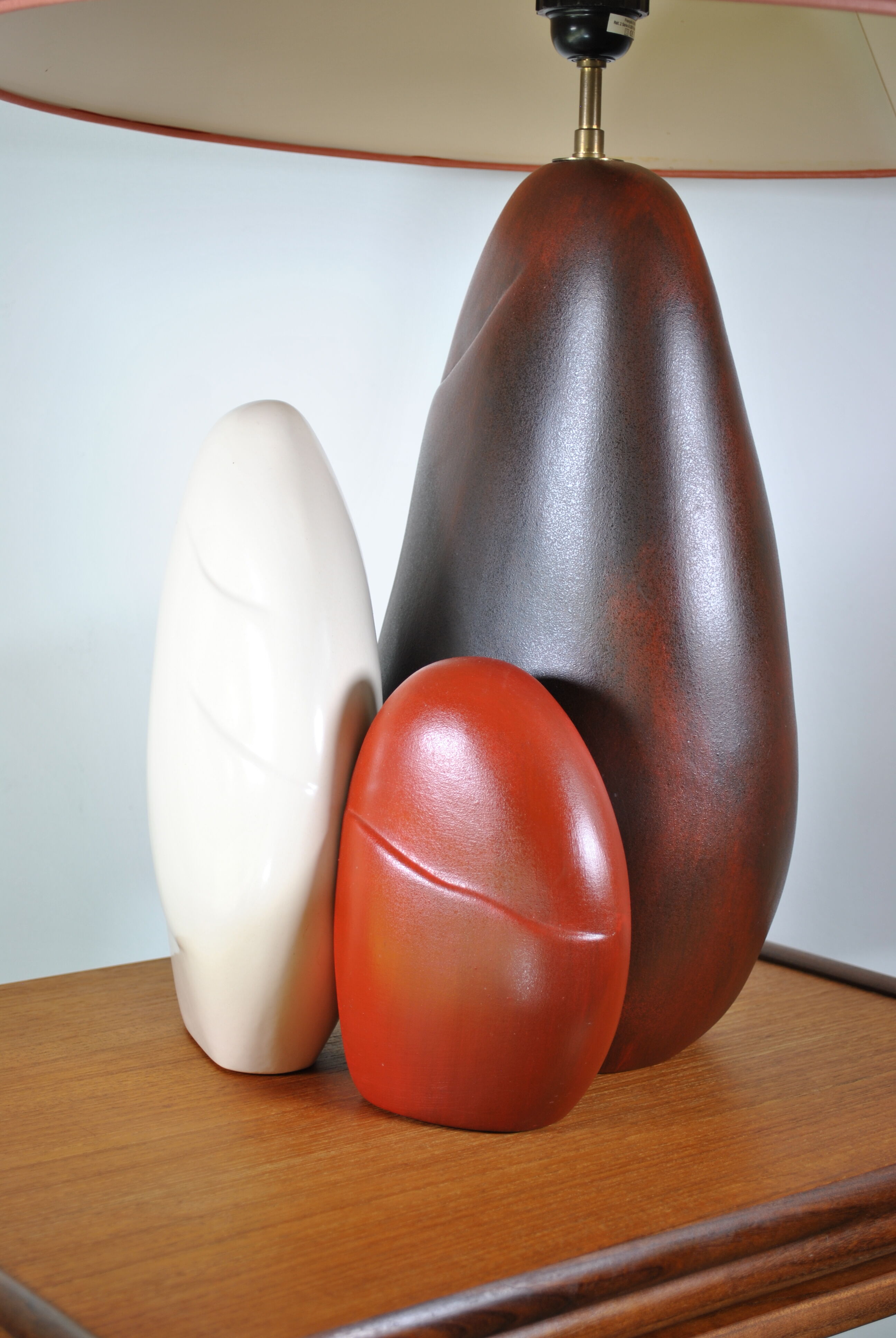 Ceramic pebble lamp by François Chatain 1980