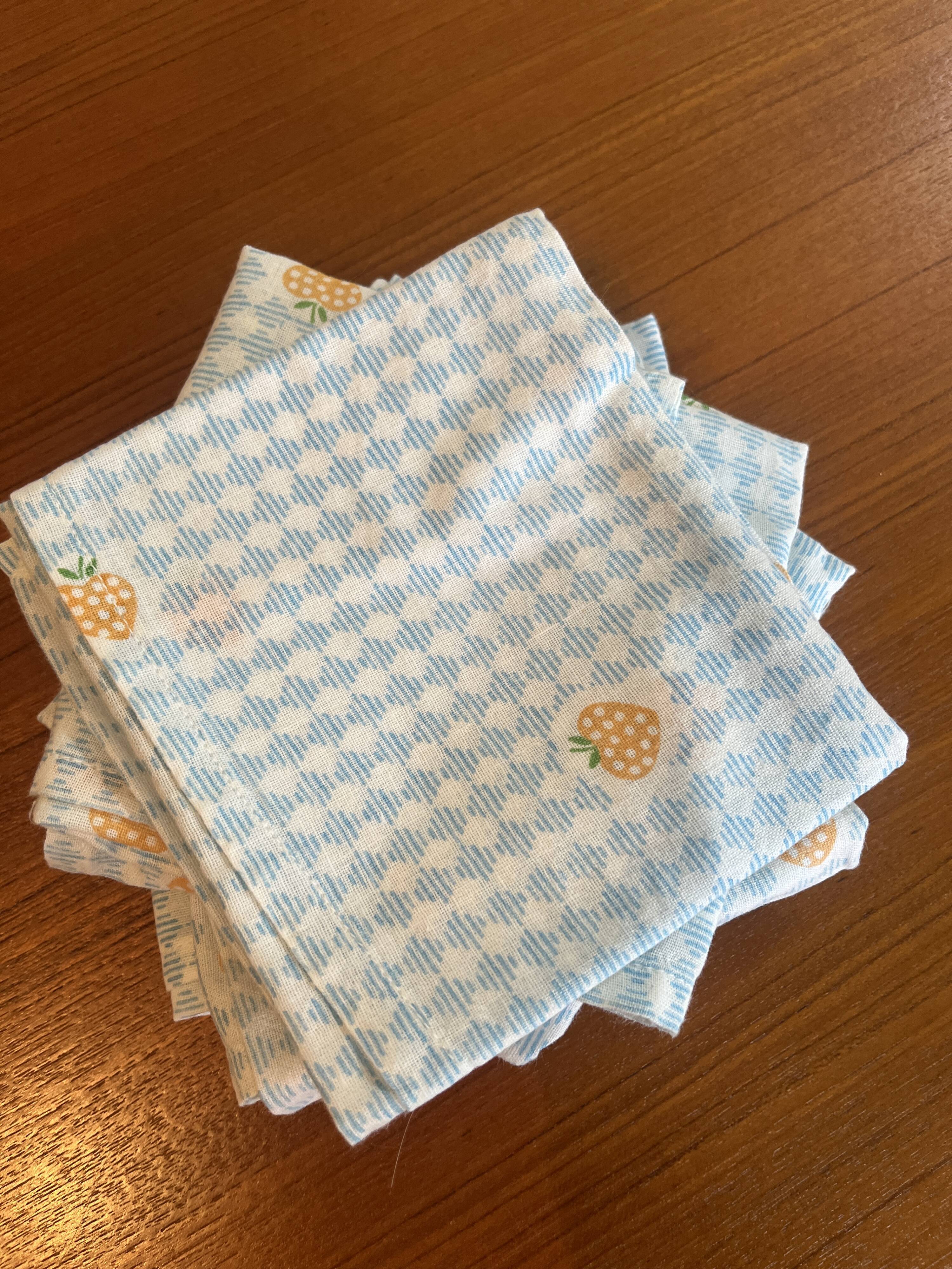 8 Vichy cotton napkins