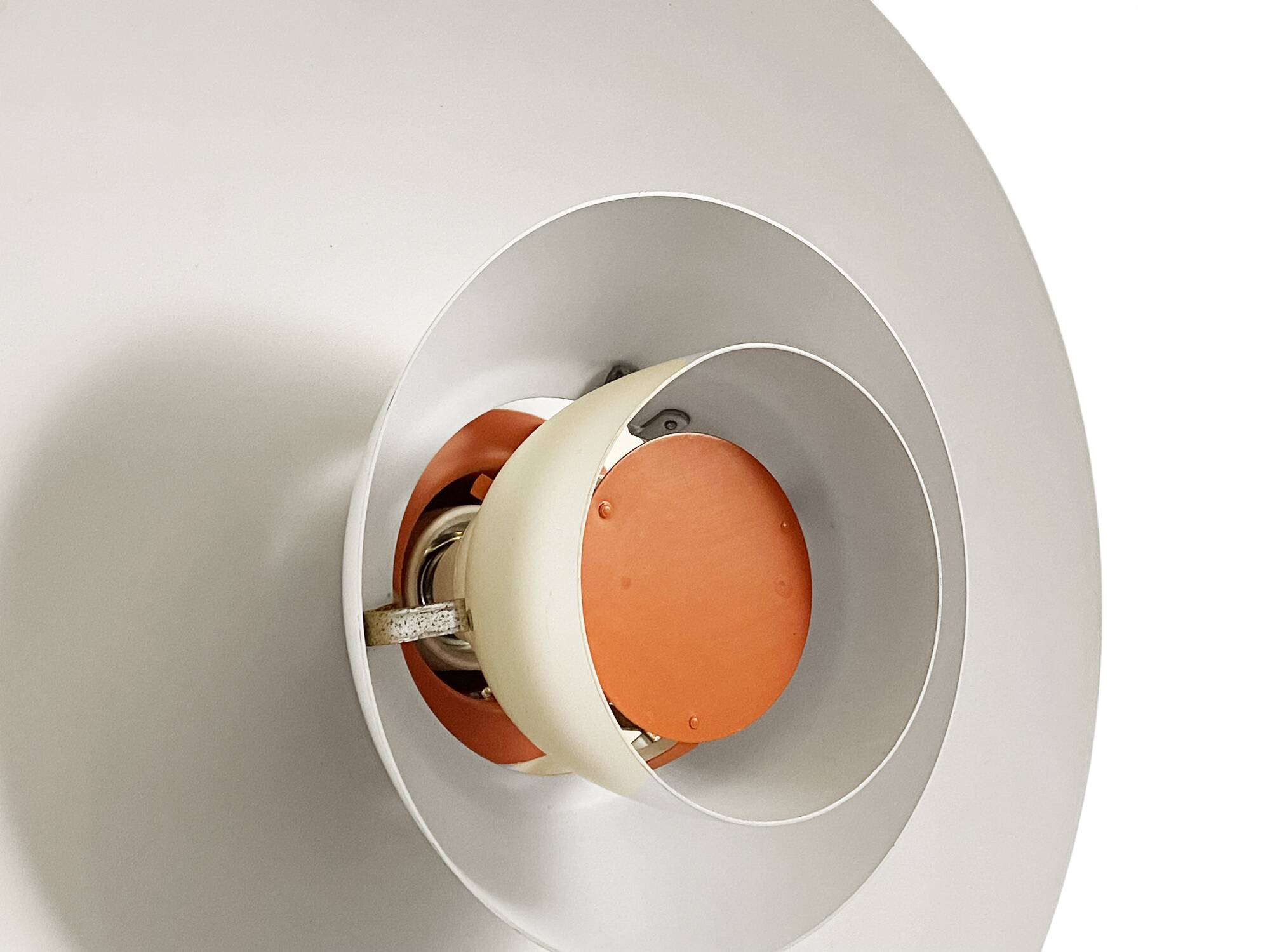 White pendant light PH 4/3 by Poul Henningsen for Louis Poulsen. Denmark 1970s