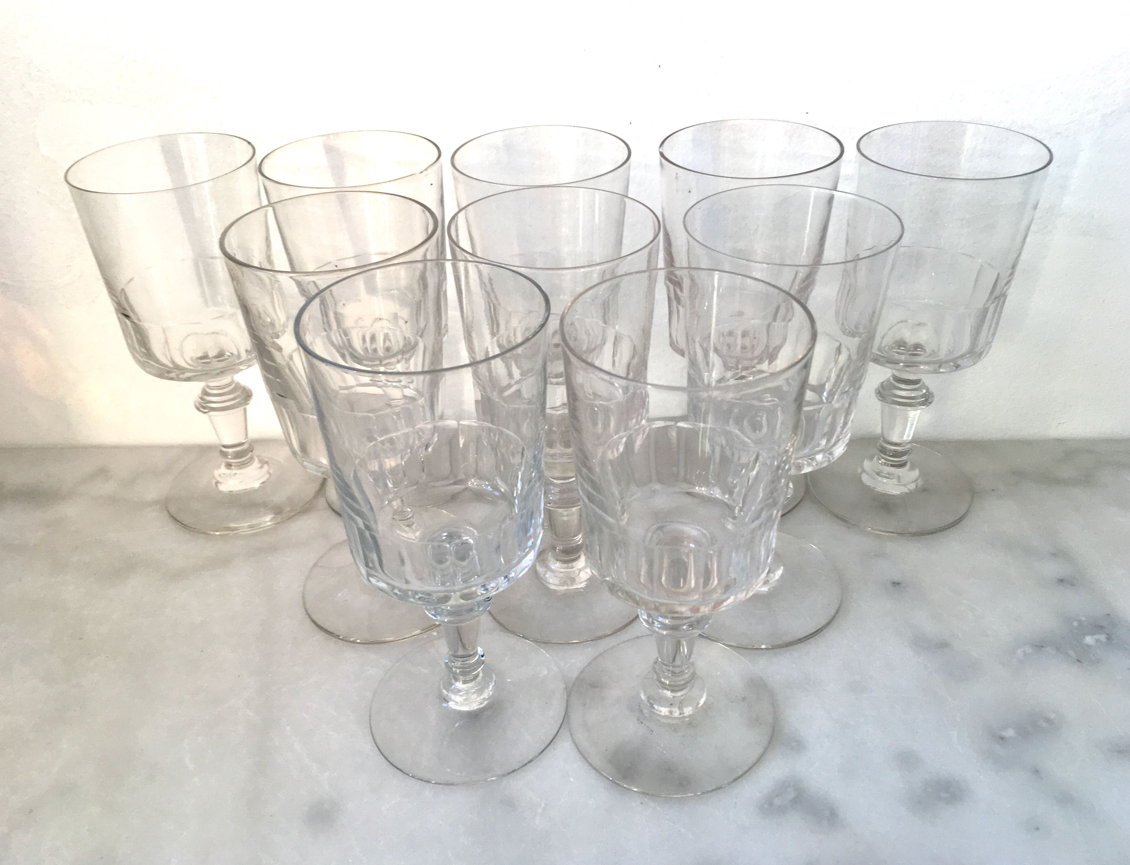 Set de 10 verres à vin années 40