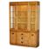 Vintage military display cabinet by Drexel Heritage with lighting and glass shelves.