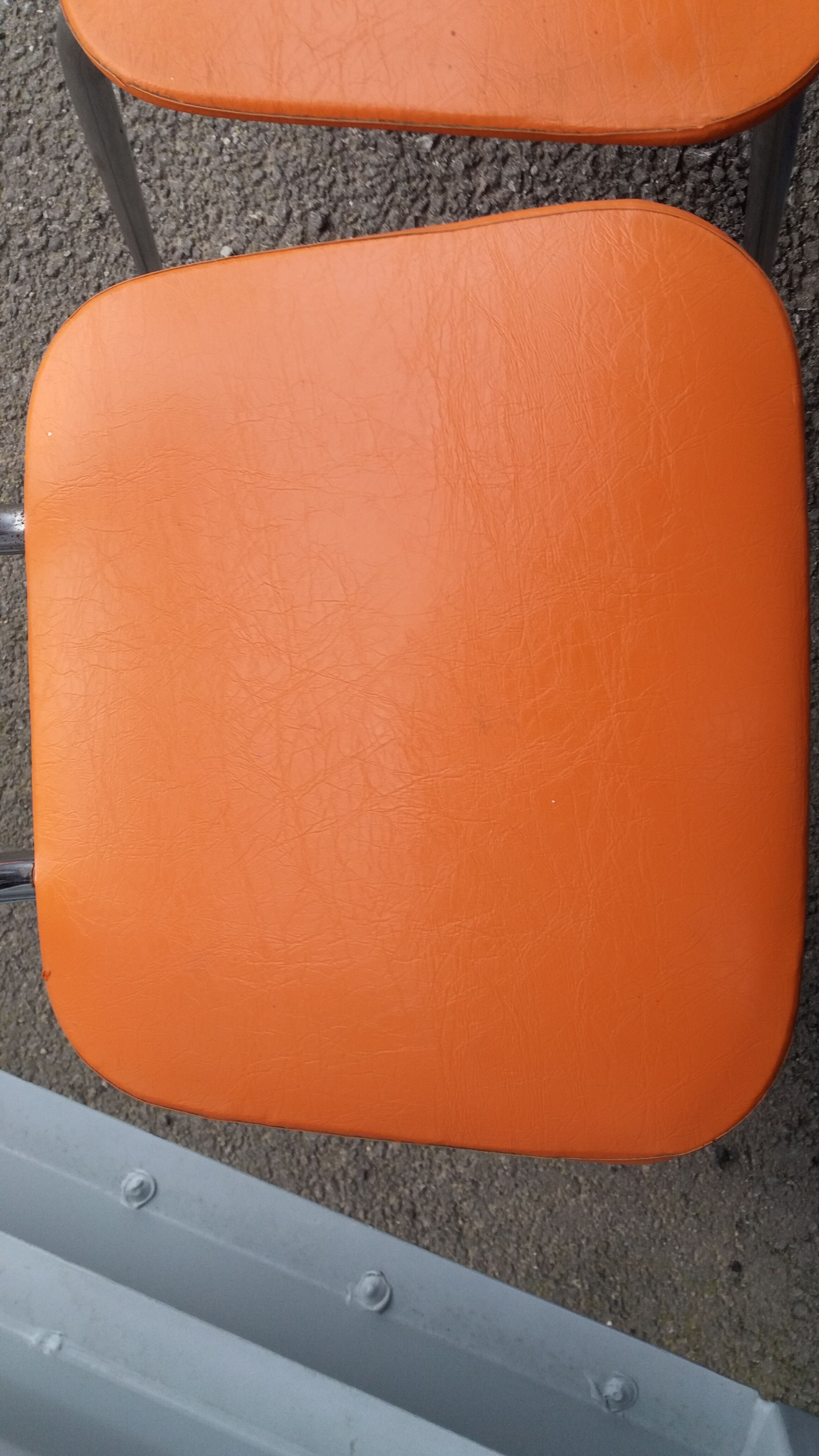 2 orange chairs