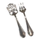 2-piece hors d'oeuvre service, silver-plated metal, Ercuis Trianon goldsmith