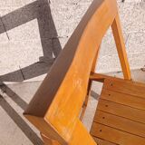 Set of 4 Aldo Jacober folding chairs in wood