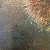 Old painting, still life with thistles signed C.Jung, 1928