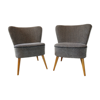 Pair of vintage cocktail armchairs, 1950