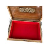 Large Persian marquetry box inlaid with its key