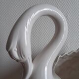 Pair of ceramic swan pot covers 1970