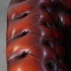 Spacious red English 2.5-seater cowhide leather chesterfield sofa