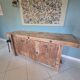 Antique carpenter's workbench in oak and beech - 19th century - Rare model with a cabinet.