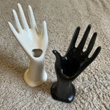 Duo pair of hand soliflore ring size jewelry holder