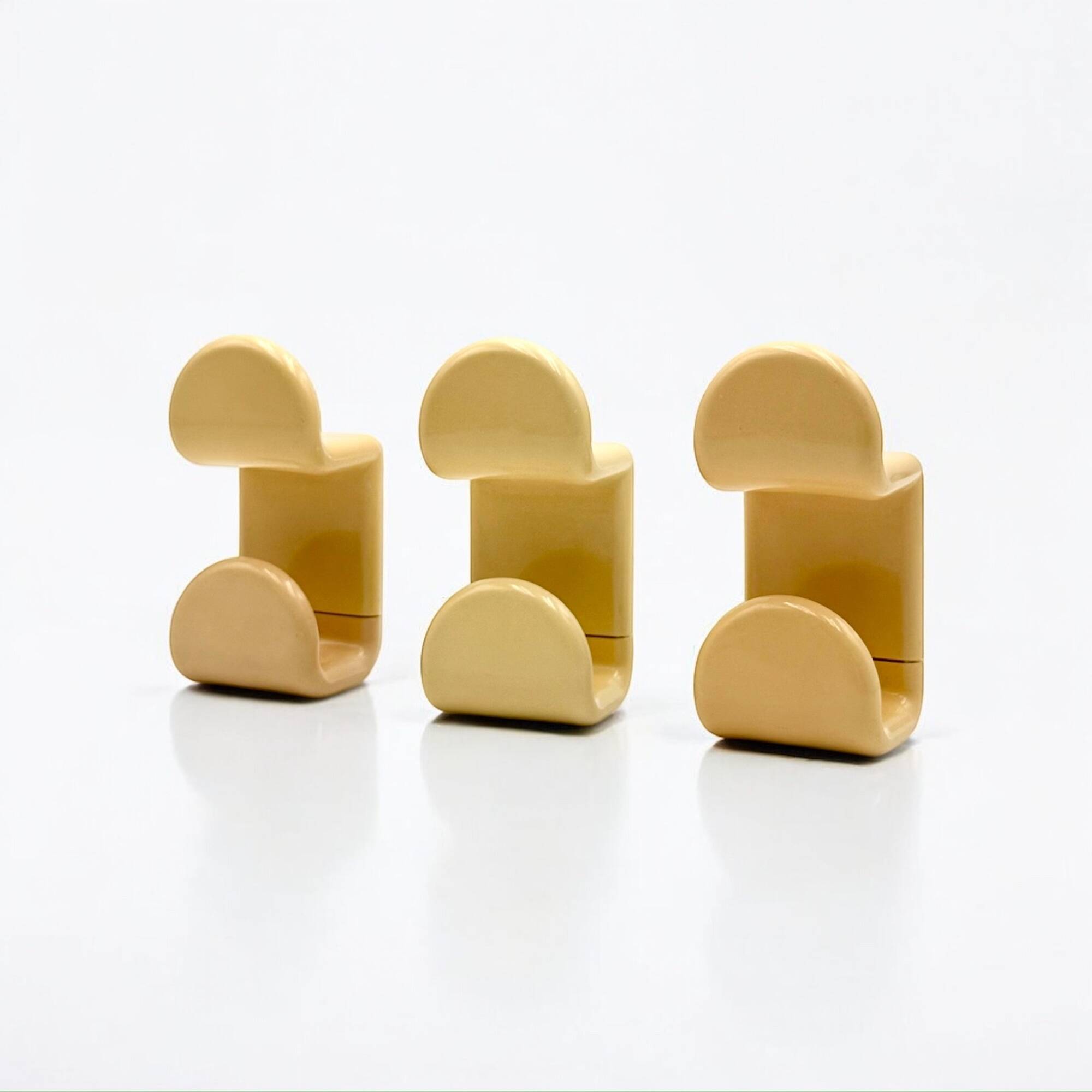 Set of Beige Coat Hooks by Ambrogio Rossari for Gedy, 1970s