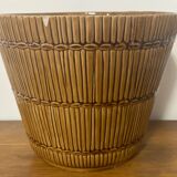 Old Saint Clément B Letalle flower pot imitation bamboo vintage ceramic