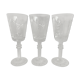 3 Verres en cristal sur pied pour vin blanc