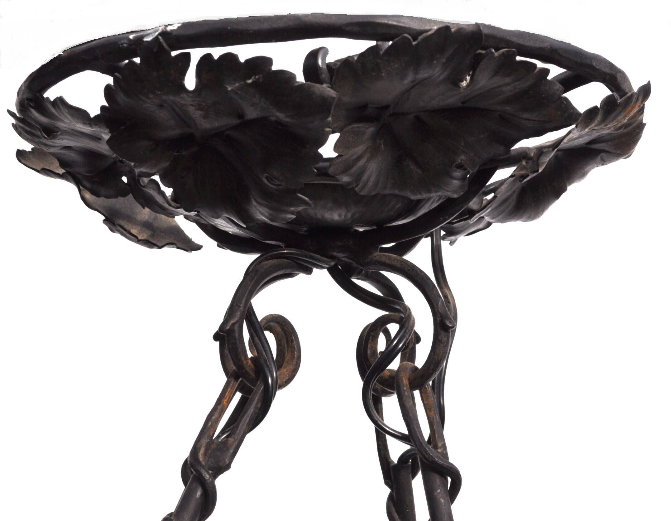 "DAUM Nancy" chandelier in glass paste & wrought iron - Art Nouveau early 1900'