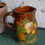 Hand-painted terracotta pitcher/pot