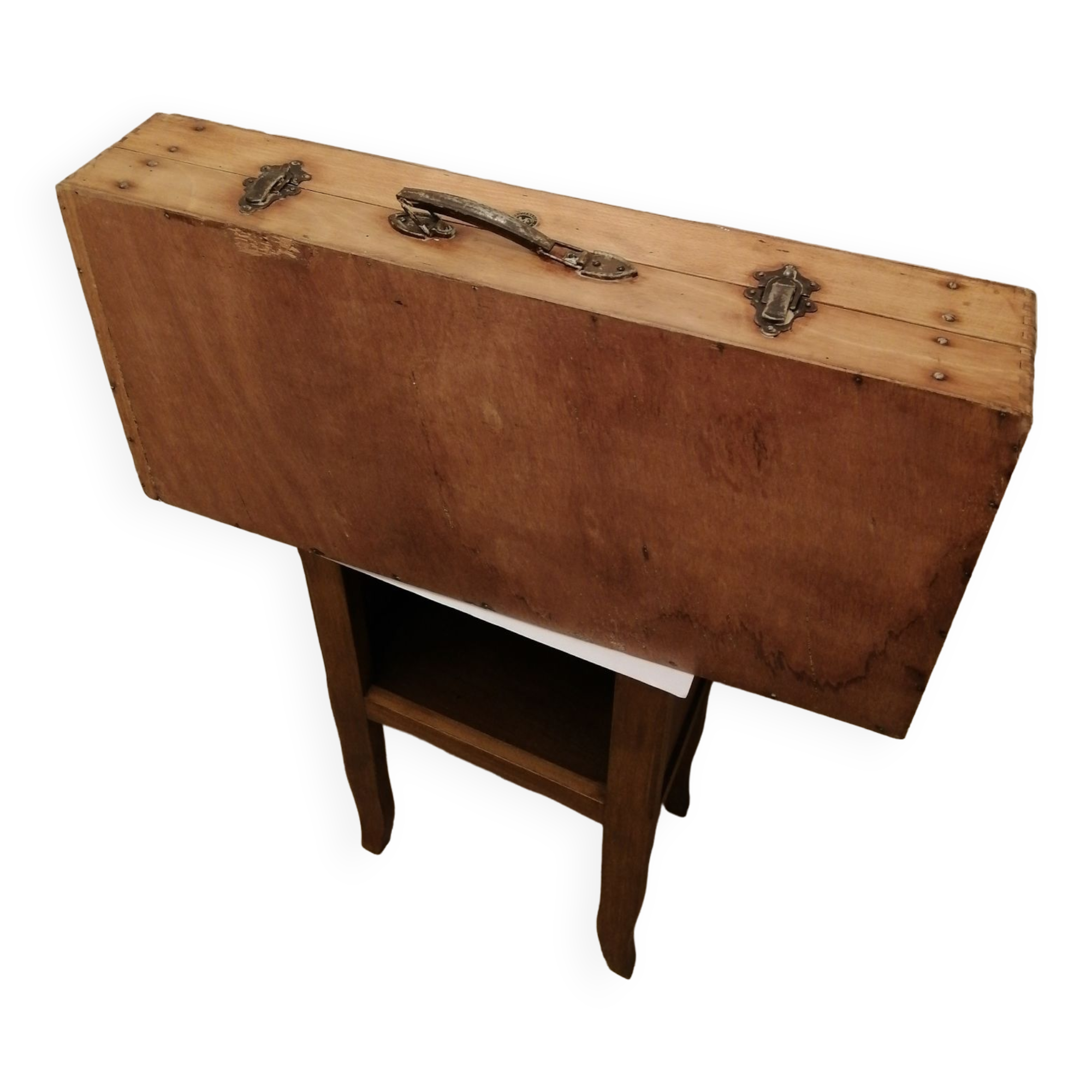 Wooden suitcase for old deco