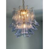 Contemporary blue “selle” murano glass chandelier