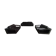 Leather lounge set – Steiner Paris – aluminium base – 1970s/1980s