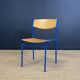 Gijs van der sluis wood chair blue majorelle legs netherlands 70s