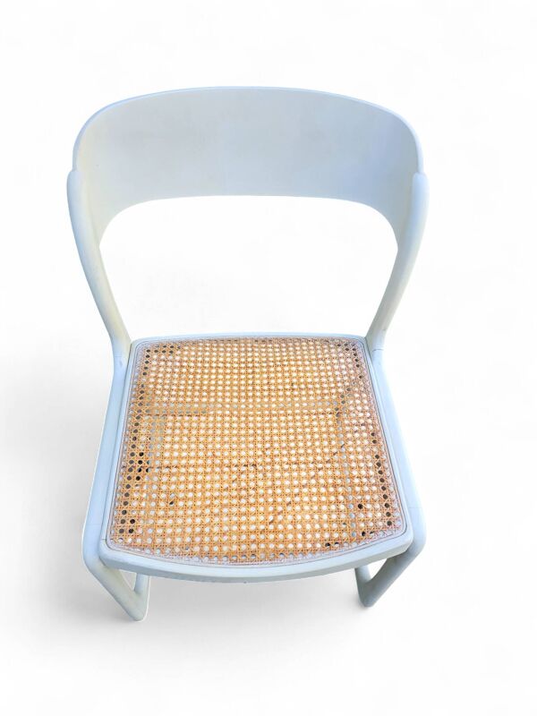 Ensemble de 5 chaises Baumann modèle ''Traineau'' blanches