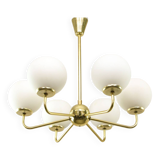 Mid-century Upward Sputnik Golden Chandelier, 60s