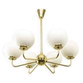 Mid-century Upward Sputnik Golden Chandelier, 60s