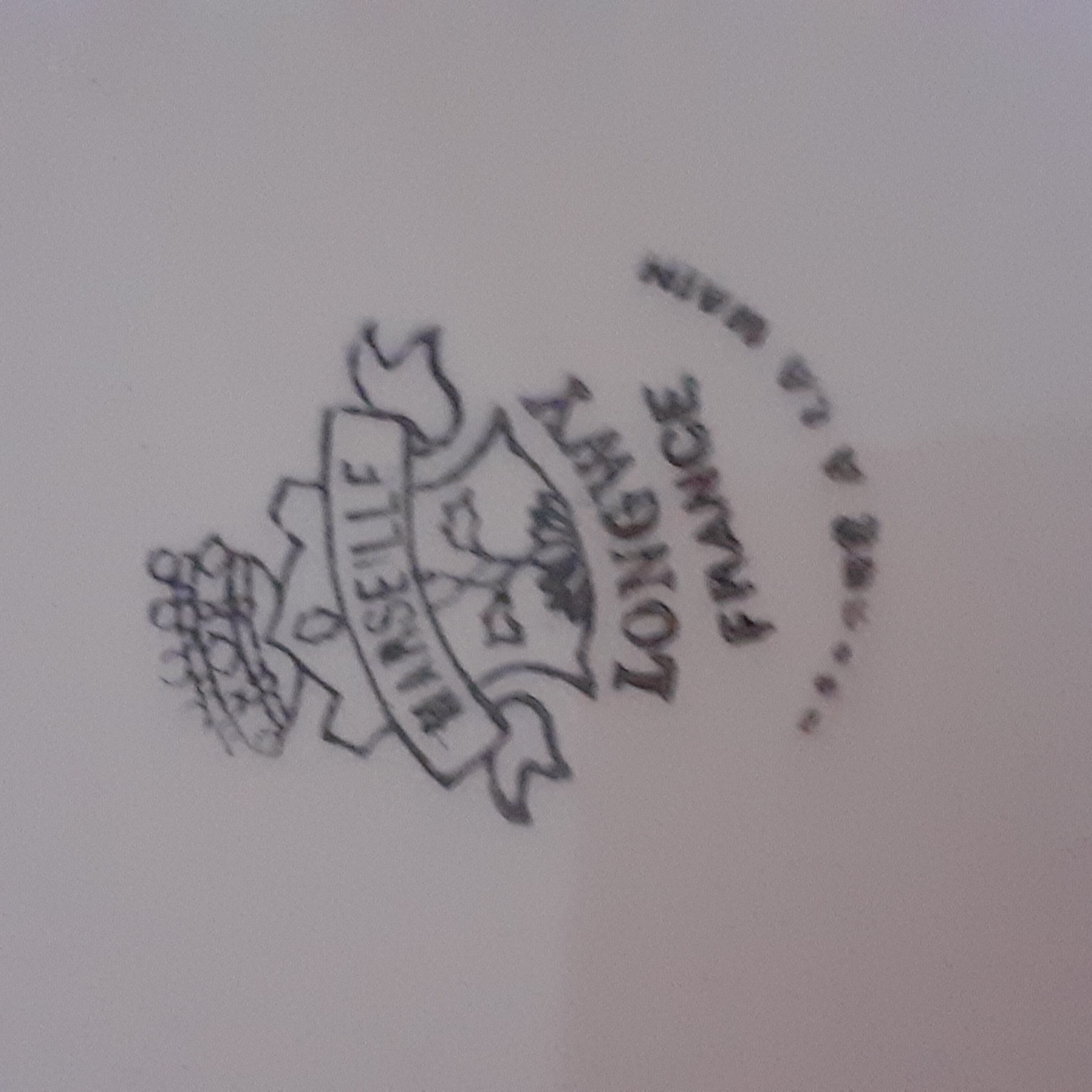 6 hand-painted plateq plates. longwy