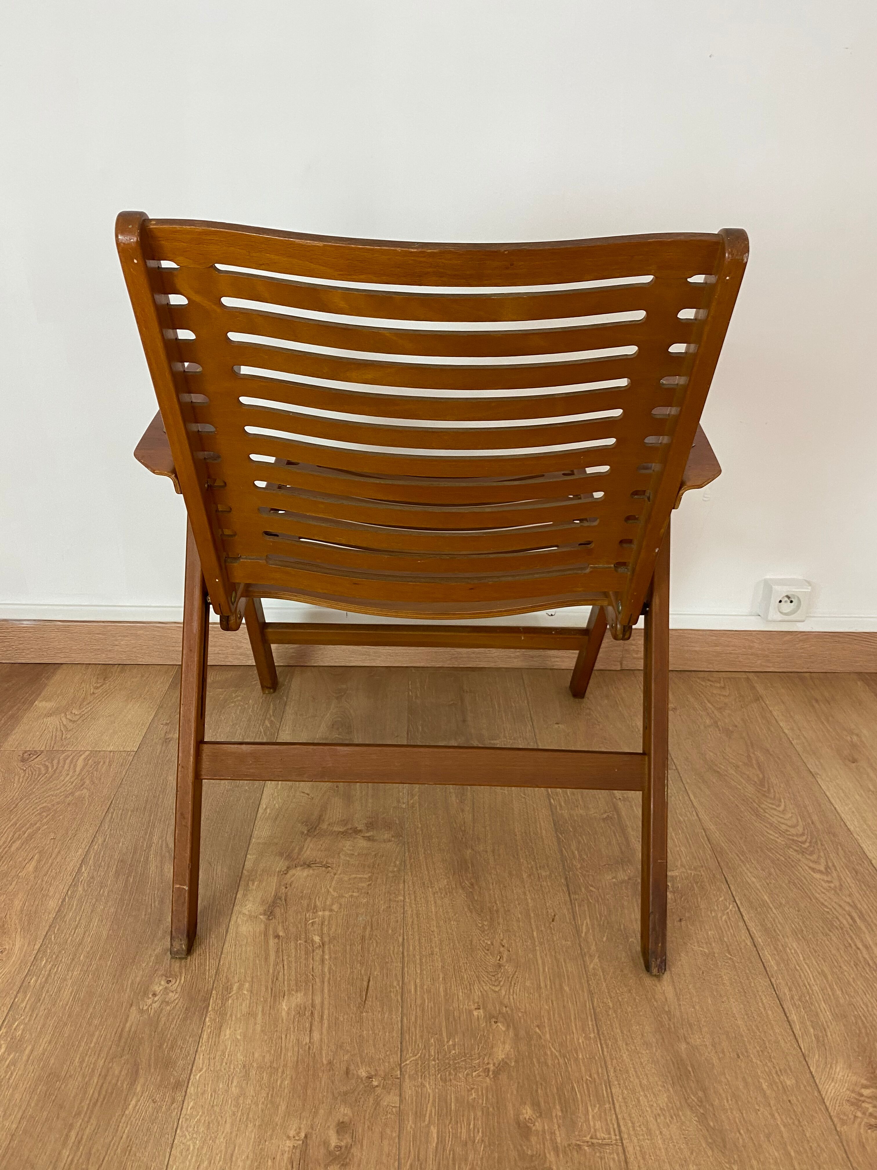 Fauteuil vintage pliant Rex Niko Kralj style scandinave