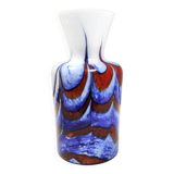 Red, White and Blue Murano Glass Vase by Carlo Moretti, Italy