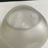 Vintage round irregular frosted glass vase