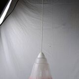 Mid-century white and pink glass suspension French vintage 1950