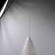 Mid-century white and pink glass suspension French vintage 1950