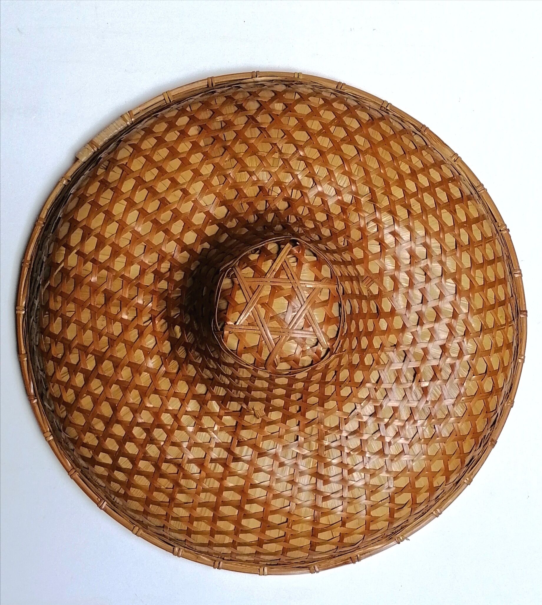 Asian rattan hat braided
