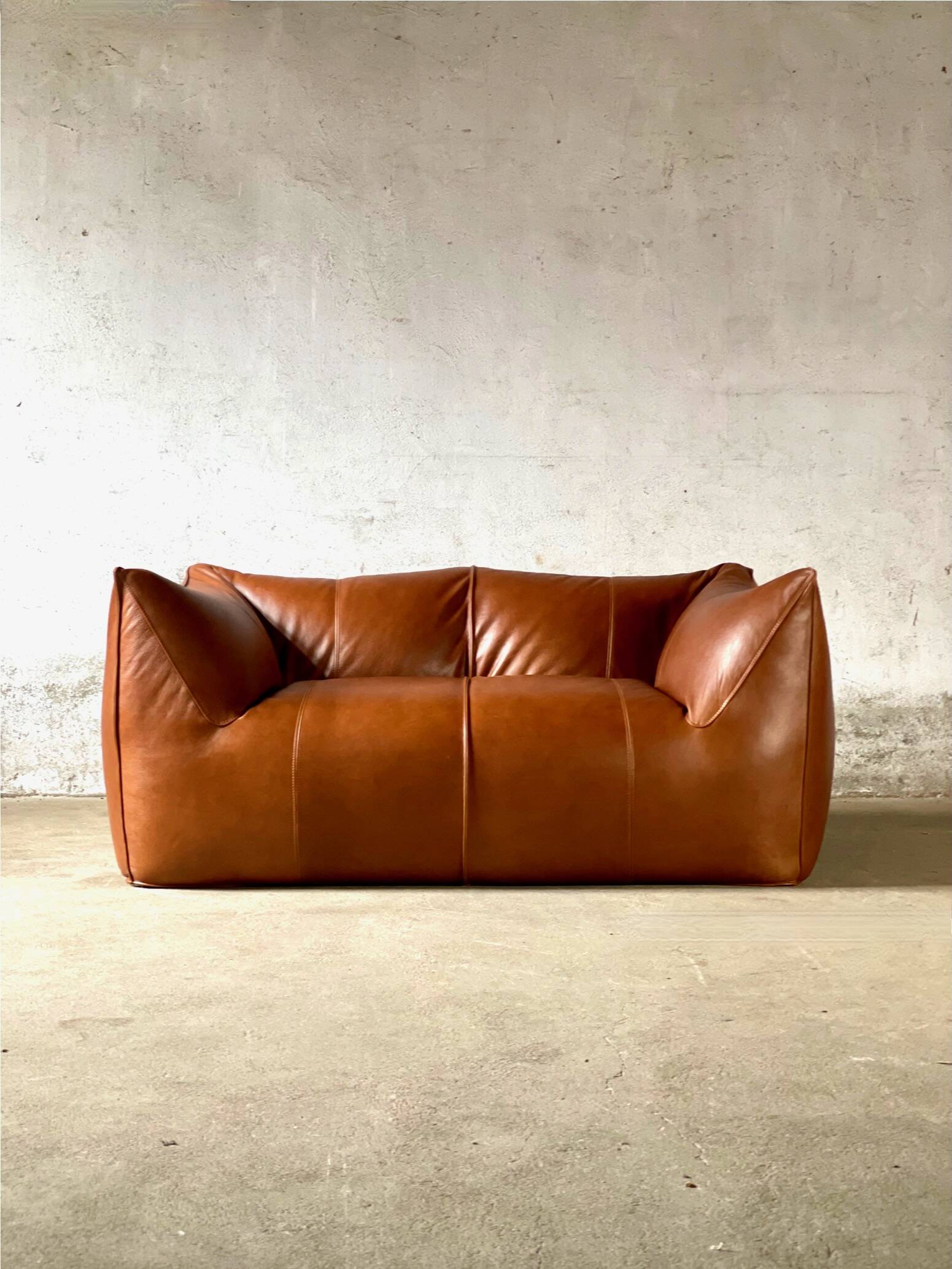 Canapé Le Bambole en cuir cognac, Mario Bellini pour B&B Italia années 70