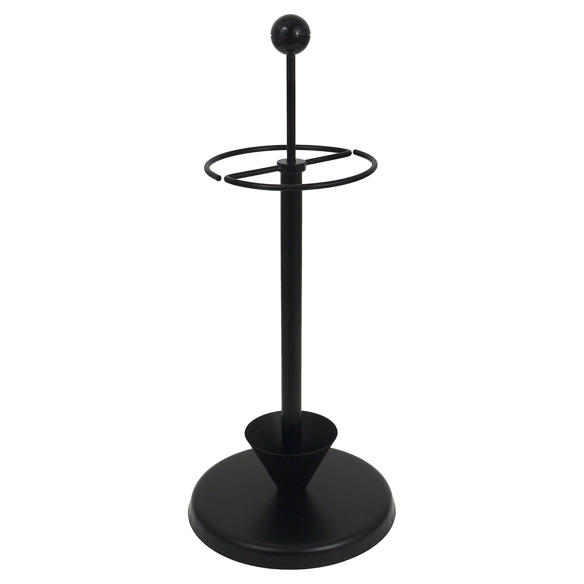 Black post-modern umbrella stand in the style of Castiglioni, Memphis, Italy, 1980s.