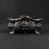 Antique black cast iron planter from the late 19th century Rocaille style