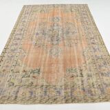 6x9 Peach & Cream Oriental Style Pattern Vintage Rug, 188x288Cm