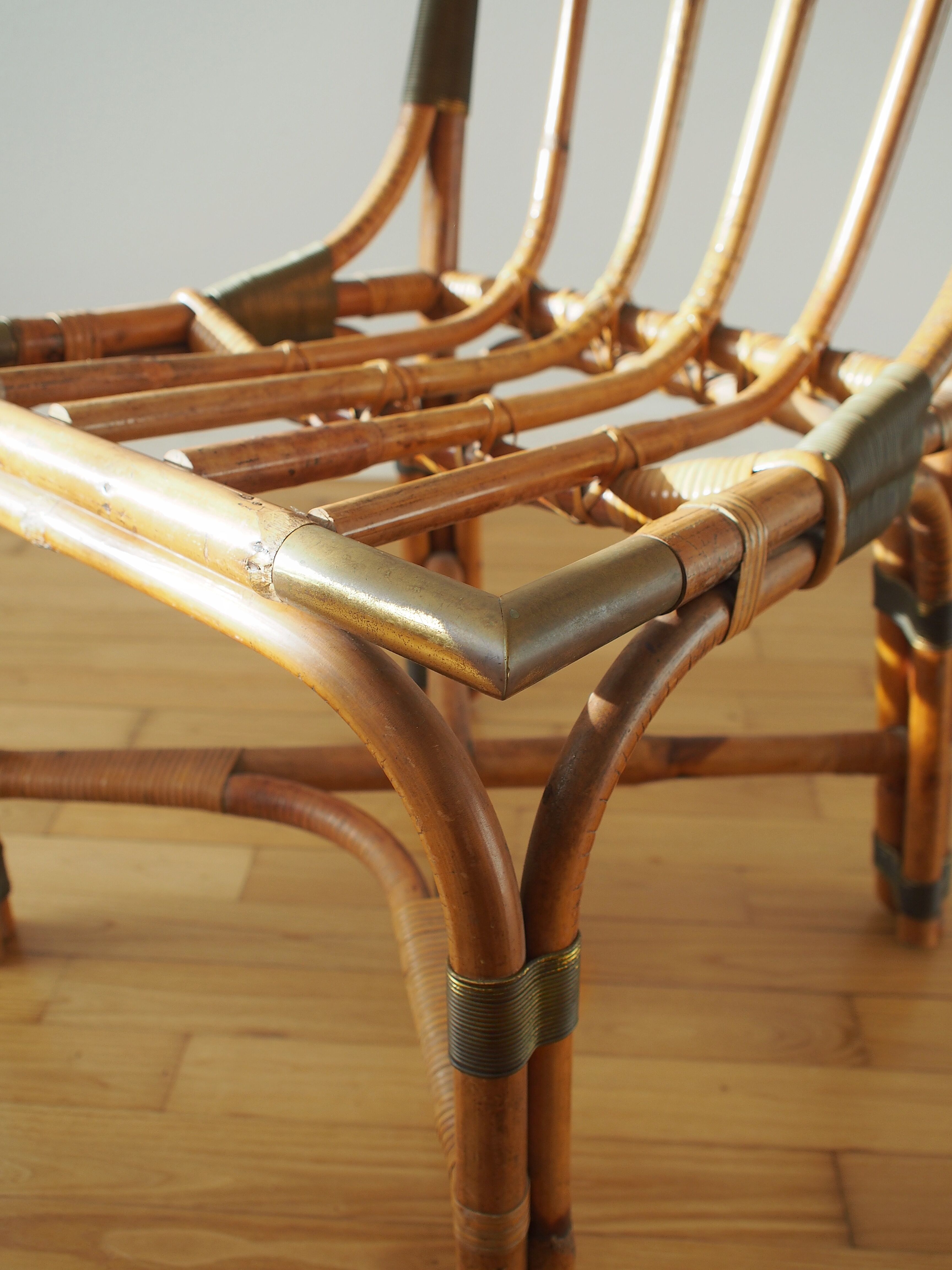 Rattan and brass chair 1950