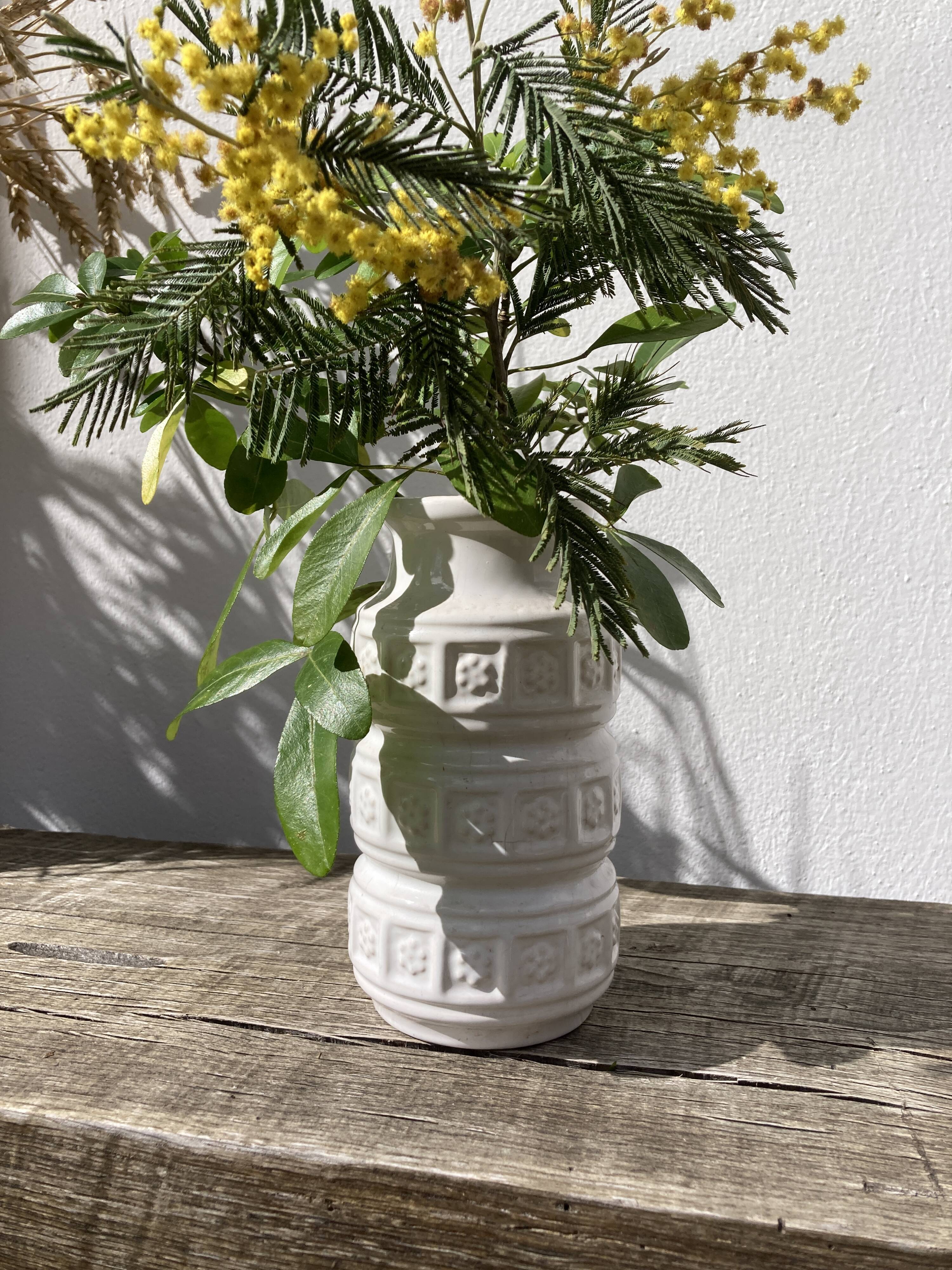 German white ceramic vase 1970 scheurich keramik white