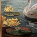 Oil on cardboard by Marie Murier 1940 naturalist decor mid-20th century
