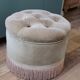 Pouf velours et franges