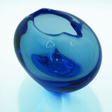 Scandinavian vase in cobalt blue glass