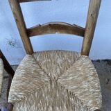 Pair of country straw chairs