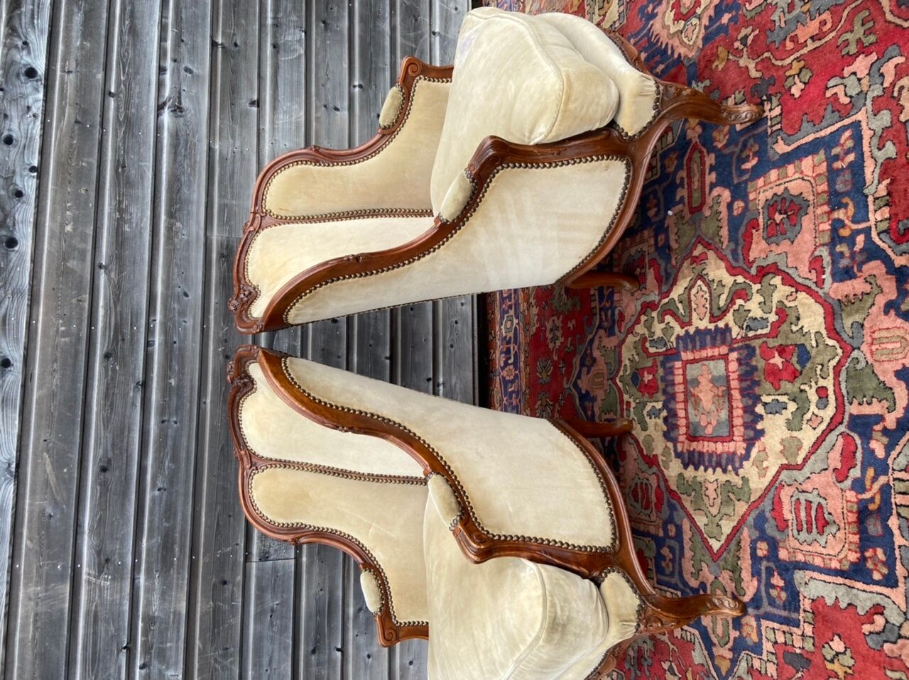 Pair Of Bergères Children Stamped In Walnut Period Louis XV