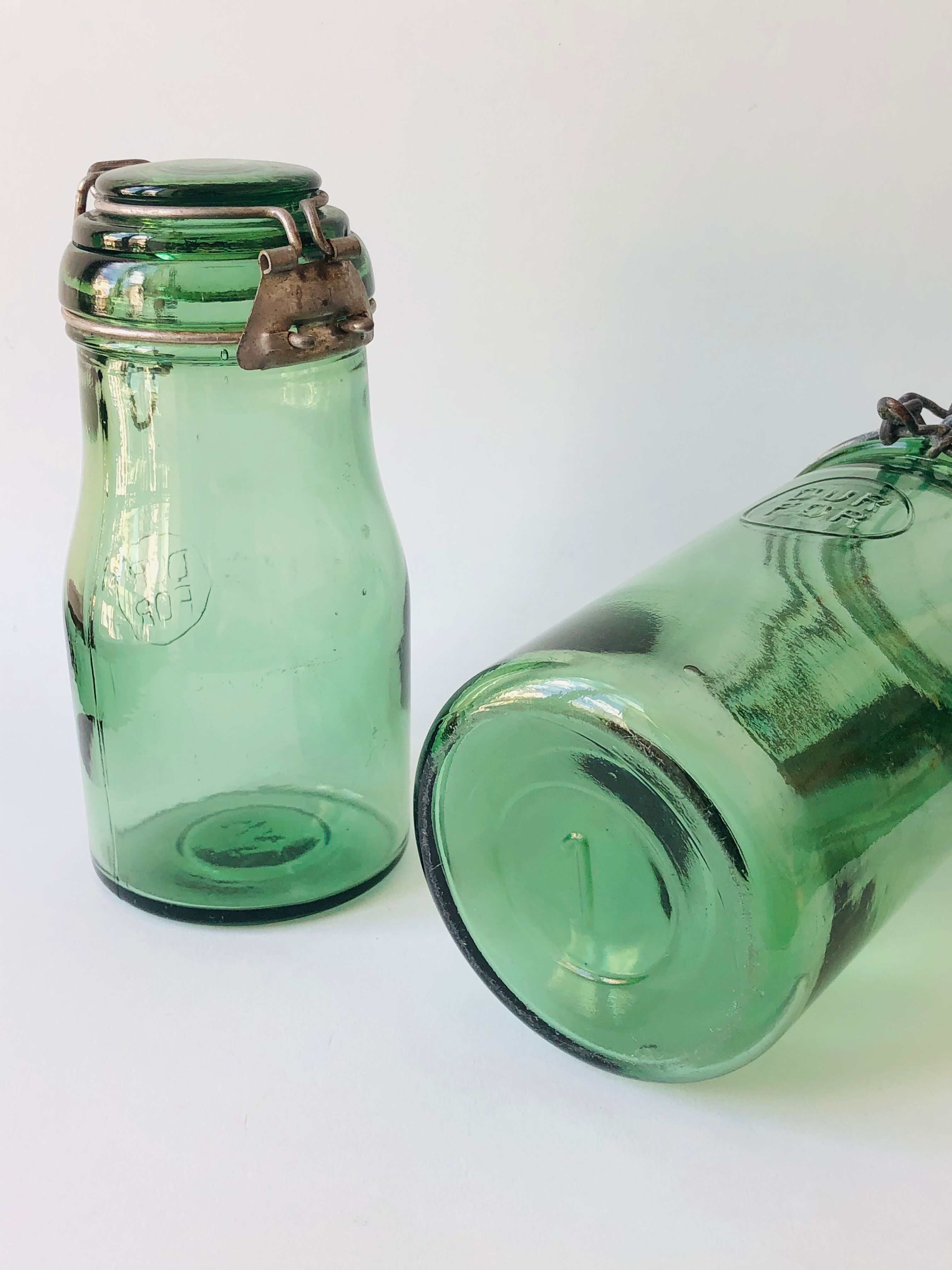 Trio of Durfor glass jars