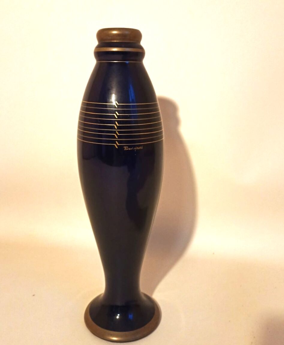 Soliflore Pinon Heuzé blue and gold Height 42 cm