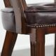 Set of four cowhide leather Chesterfield dining chairs in English style